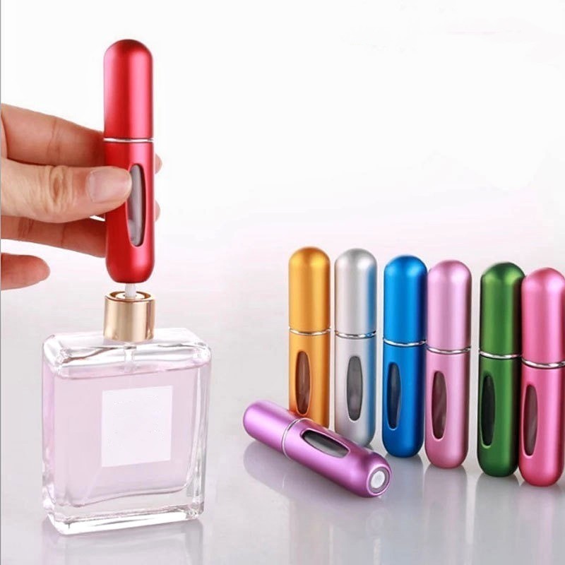 Kit 6 Frasco de Perfume Recarregável Portatil Spray 5ml Spray Porta Mini Viagem