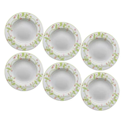 Jogo de Prato Fundo Jantar Refeição 25cm Kit 6 Peças Picnic
