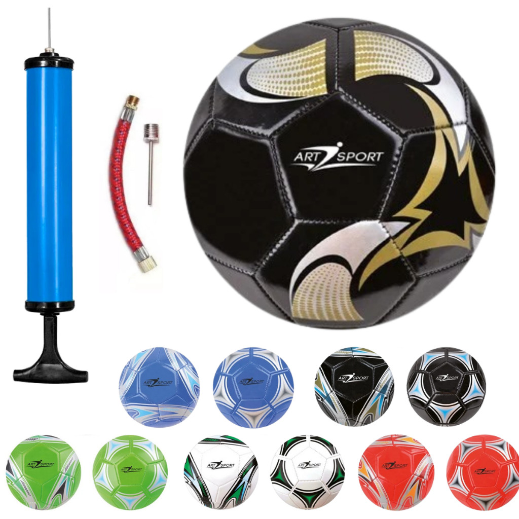 Bola De Futebol Campo N 5 + Bomba Para Encher Com Bico CORES SORTIDAS.