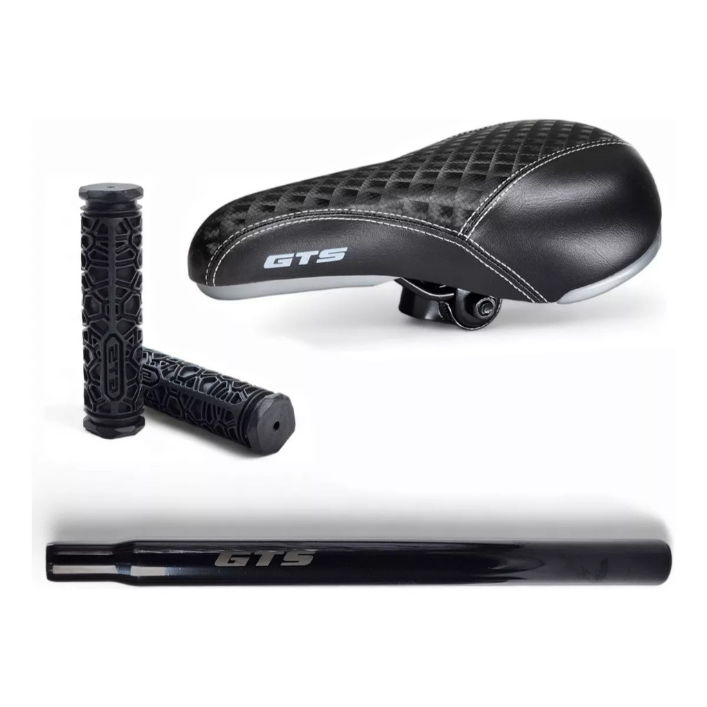 Kit Selim Banco Bike Bmx Diamond Grau Manopla Canote C/carrinho Gts Frestyle Diamond Bicicleta em Oferta na Shopee