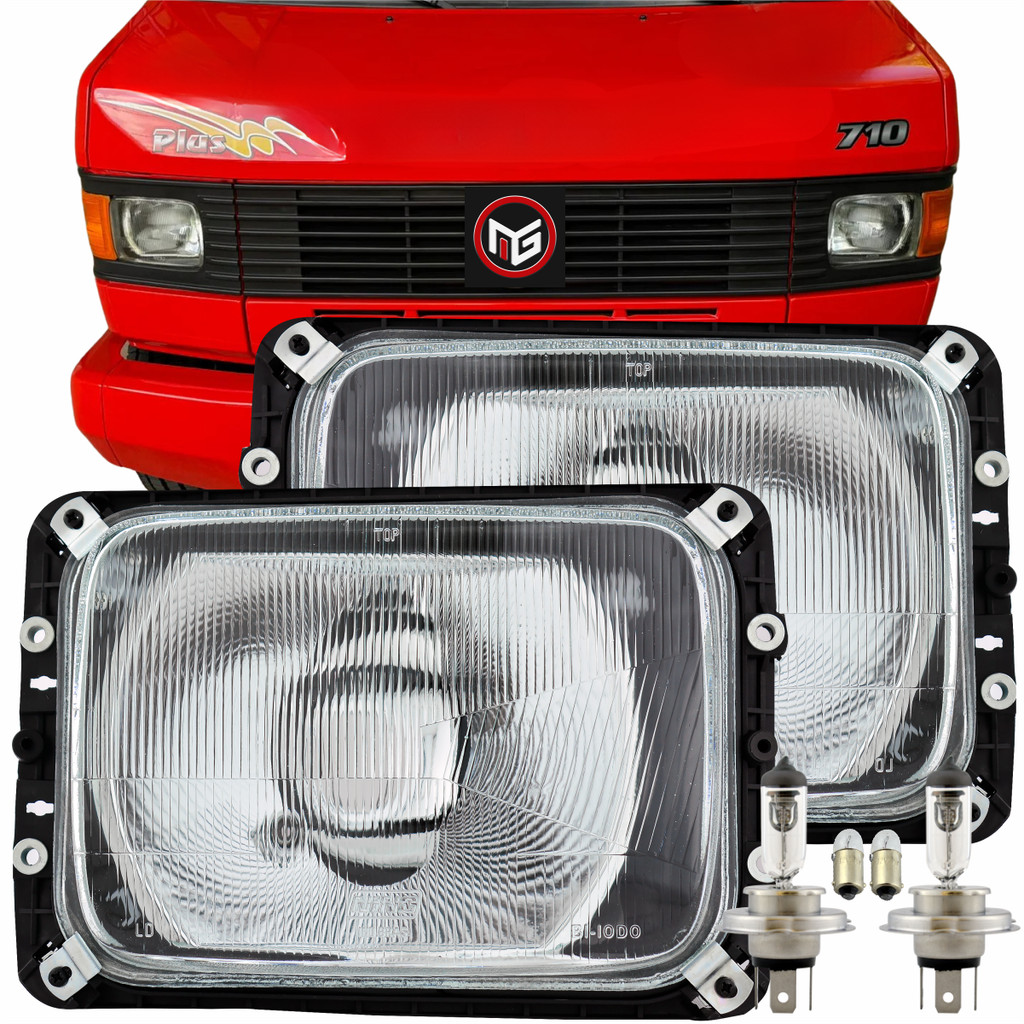 Kit Farol Caminhão Mercedes-Benz Mercedinho 709 710 de 1989 90 91 a 1999 + Lampada Comum