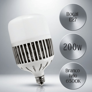 Lâmpada LED Bulbo 200W AAATop Bivolt Branco Frio 6000K a 6500K Luz Branca E40 E27 Luz para Galpão em Oferta na Shopee