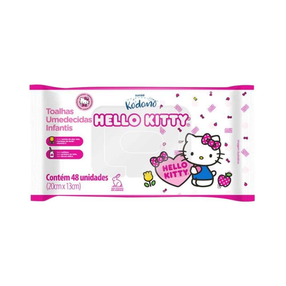 Toalha Umedecida Kodomô Hello Kitty C/48 em Oferta na Shopee