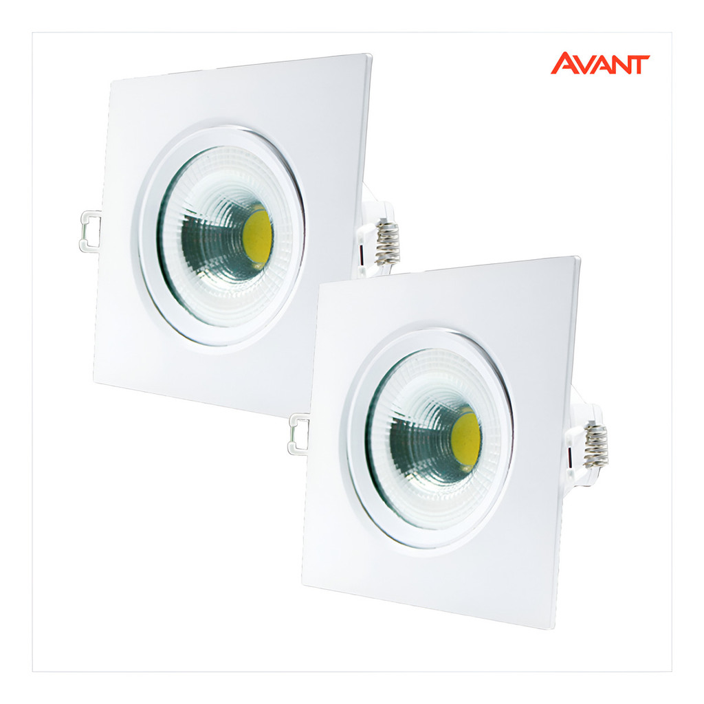 Kit 2 Spot Led 5w Embutir Quadrado Avant 3000k Authentic