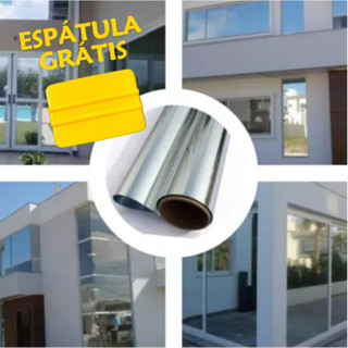Película Insulfilm 1/2/5M Prata Rosê Espelhada Refletiva Poliéster Profissional G5 Grátis…
