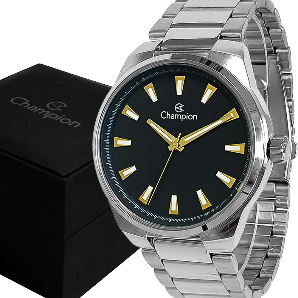 Relógio Masculino Champion Analógico Prata Original Luxo