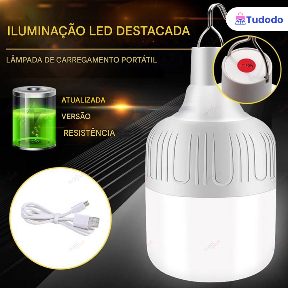 Lanterna LED Recarregável Camping KIT4  KIT2  KIT1 Peças Duração Estendida Resistente para Uso Externo e Emergência Domé
