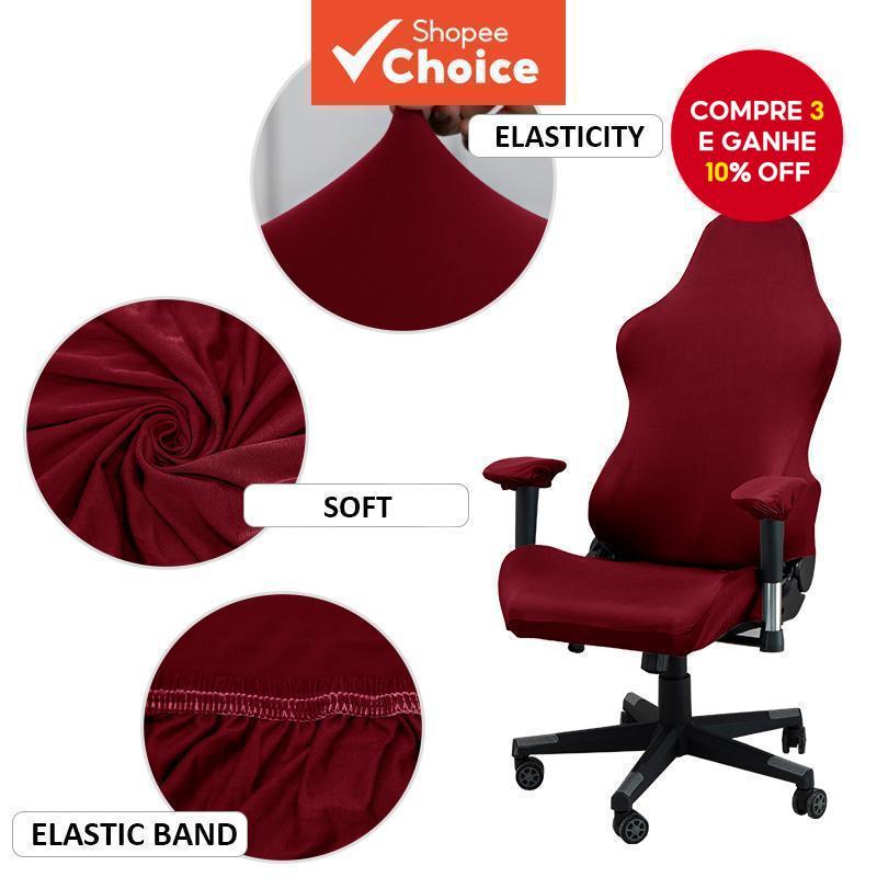 Conjunto De 4 Peças De Capas Elásticas Para Cadeiras De Jogos , Laváveis , Azul Marinho , Preto , Cinza , Café Configura em Oferta na Shopee