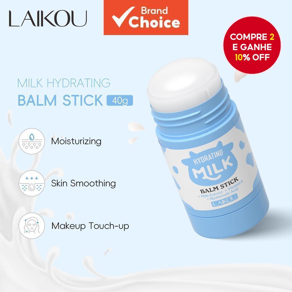 Bálsamo Hidratante De Leite Laikou 40g, Textura Suave E Nutritiva, Oferece Hidratação Instantânea E É portátil em Oferta na Shopee