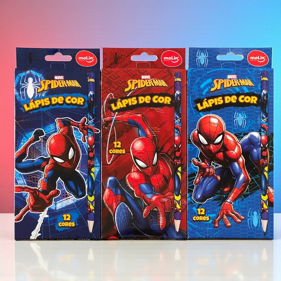 Lápis de Cor - Homem Aranha - 12 Cores - Disney Original - 1 unidade - Rizzo em Oferta na Shopee