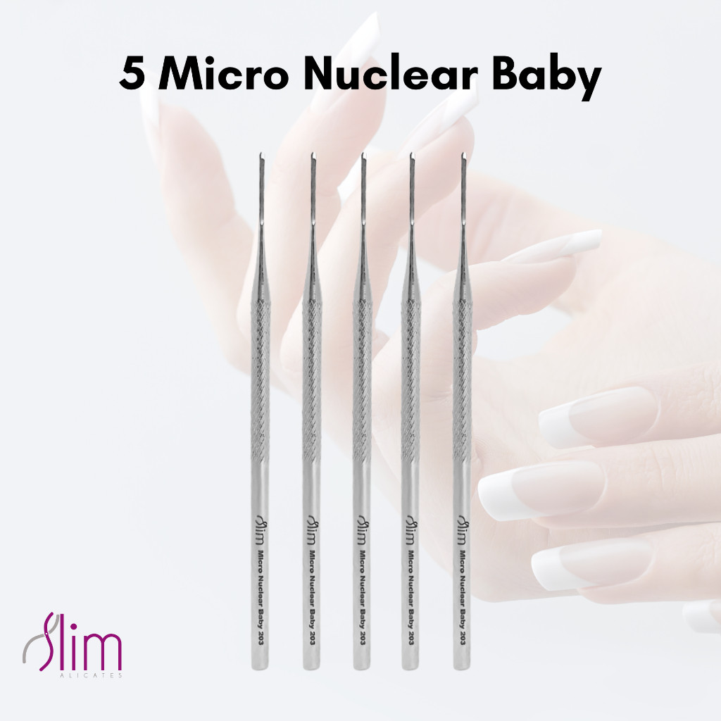 Kit 5 Micro Nuclear Baby N° 203 - Perfeito para Manicure e Podóloga, Precisão Compacta e Eficiente
