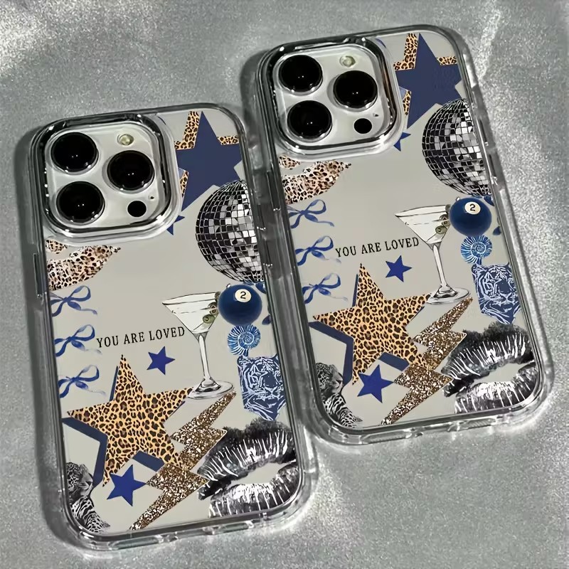 Estrela Lábios Leopardo Impressão Design Caso De Telefone Para iPhone 17 16e 14 13 12 11 15 Pro Max X XR XS 7 8 Plus 17 em Oferta na Shopee