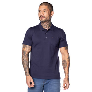 Camisa Polo Masculina Desayner Slim Lisa com Bolso Marinho em Oferta na Shopee