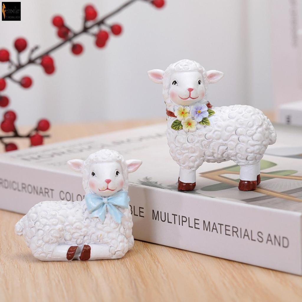 Mini Estatueta De Ovelha De Resina , Desenho Animado , Decoração De Jardim Ao Ar Livre , Design À Prova D'água Para Casa em Oferta na Shopee