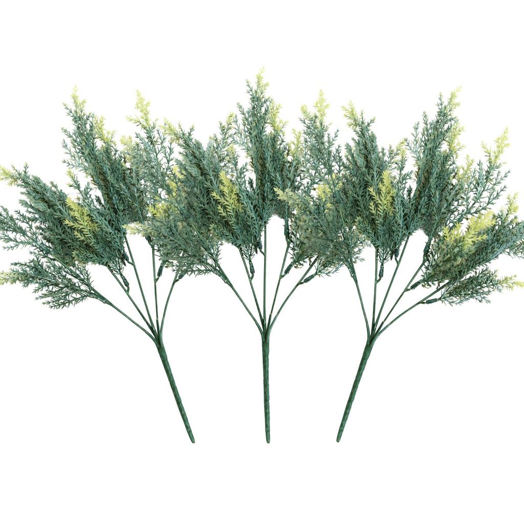 Kit 3 Planta Artificial Cedrinho Verde Folhagem Toque Real