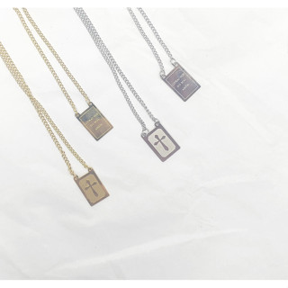 Corrente Escapulário Com Frase E Desenho Religioso Em Aço Inox em Oferta na Shopee