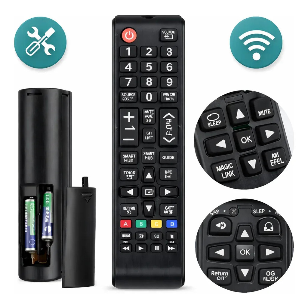 Controle Remoto Universal Compatível Samsung Smart TV Smart Hub Não Precisa