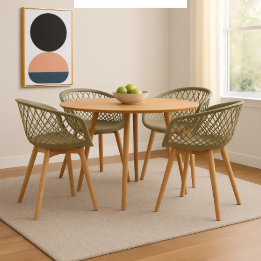 Kit 4 Cadeiras de Jantar Tiffany Web Empório Base Wood