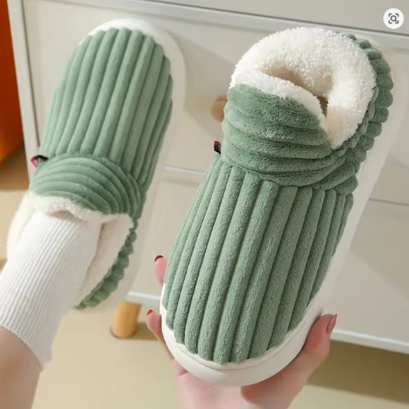 Inverno Masculino Mulher Chinelos Fofos Curtos Botas De Algodão De Pelúcia Casa Interior Sapatos De Sola Macia