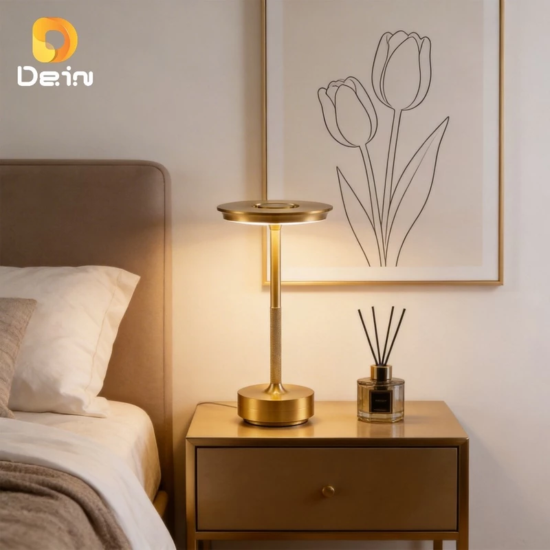 Luminária LED de Mesa Touch Sem Fio Recarregável com 3 Cores de Luz — foto 7