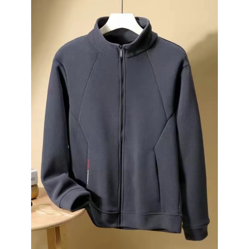 Roupas masculinas para idosos de meia-idade Roupas de pai Roupas de inverno Jaqueta Forro de lã Engrossado Polar Fleece
