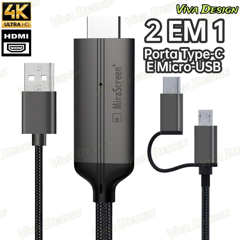 LD36 HDMI USB C Adaptador 4k 2 Em 1 Conversor Para Dispositivo Android Compatível Com, tipo-c, HD, zero latência