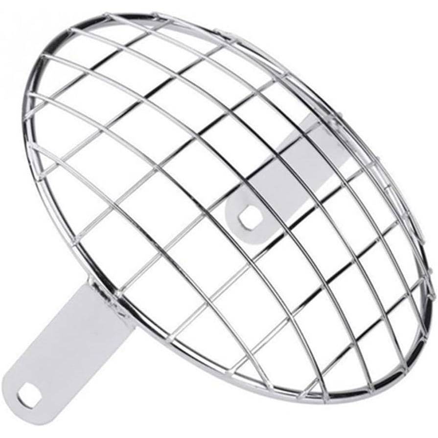 Protetor De Lâmpada Frontal Para Farol Em Formato 6.5 Polegadas Suporte Malha De Motocicleta Capa De Grade De Metal Prot