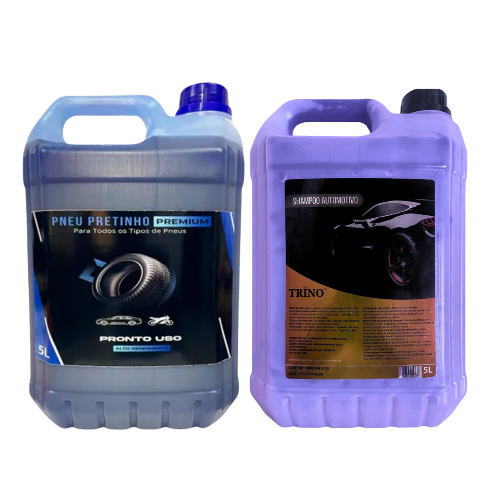 KIT SHAMPOO NEUTRO COM CERA DE CARNAUBA RENDE 100 LITROS  + PRETINHO BABA DE CAMELO 5 LITROS