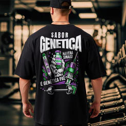 Camiseta Oversized Masculina Sabor Genética Academia