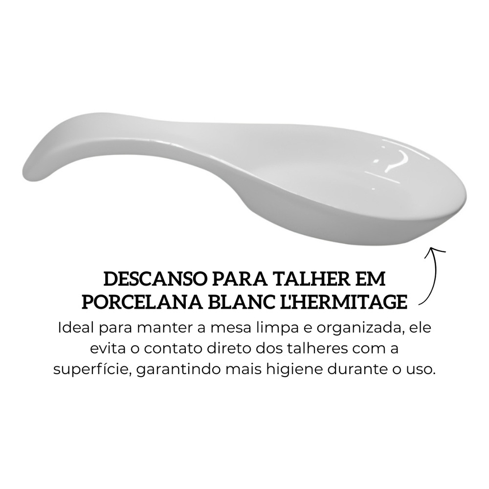 Descanso Para Talher Em Porcelana Branco 16Cm Blanc L'hermitage — imagem 2 de 2