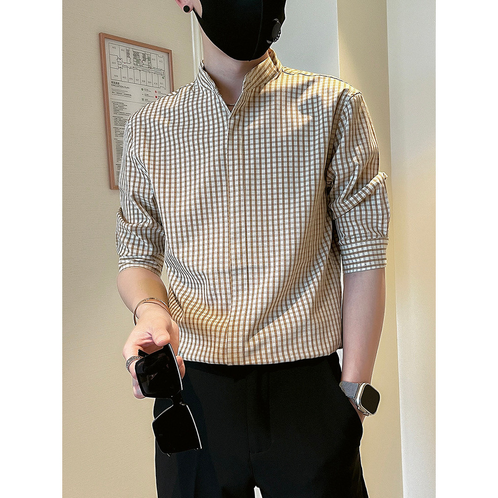 High-End verificado camisa masculina de manga curta Street Wear rufião bonito camisa masculina 2026 novo estilo masculin