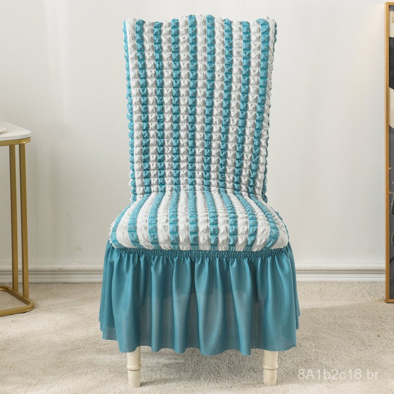 Conjunto de Capas para Mesa e Cadeiras em Tule 3D com Renda, Capa Elástica Universal de Peça Única para Cadeiras de Jant