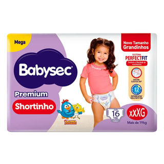 Fralda Descartável Babysec Shortinho Premium Mega XXXG 16 Unidades em Oferta na Shopee