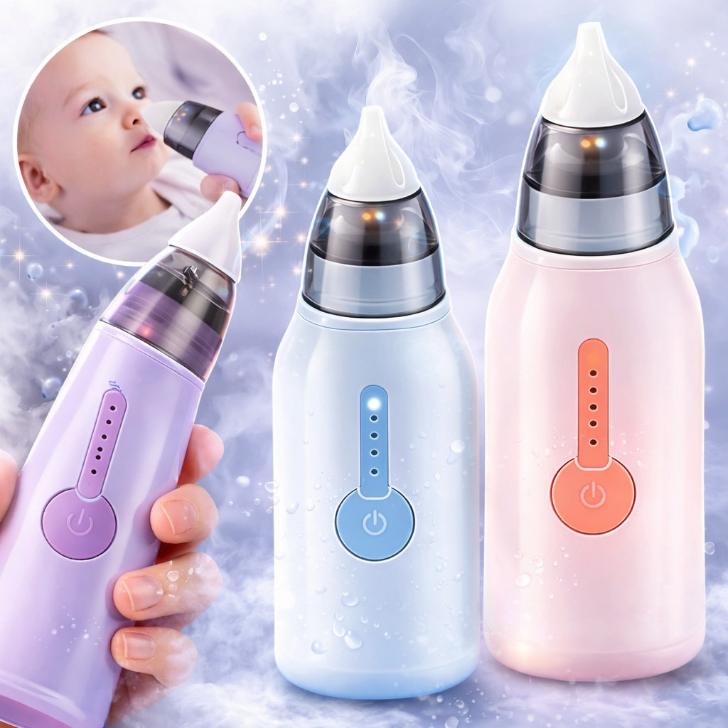 Aspirador Nasal Elétrico Bebê Sução Ajustável Com Luzes Calmantes E Música Silencioso Recarregável Alívio Imediato