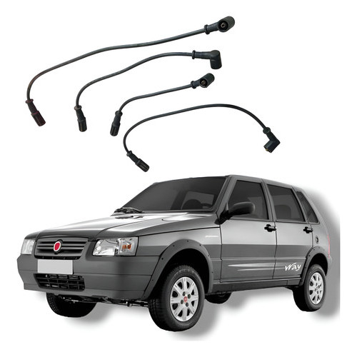 Jogo Cabo Vela Fiat Uno Mille Way Economy 1.0 Fire 2012 Preto