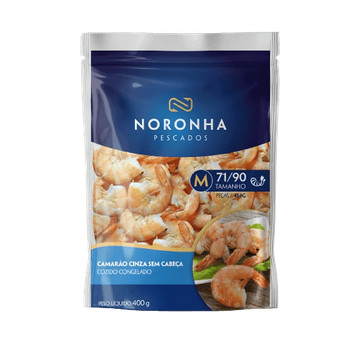 Camarão Cinza sem cabeça Pré-Cozido Congelado 71/90 Noronha