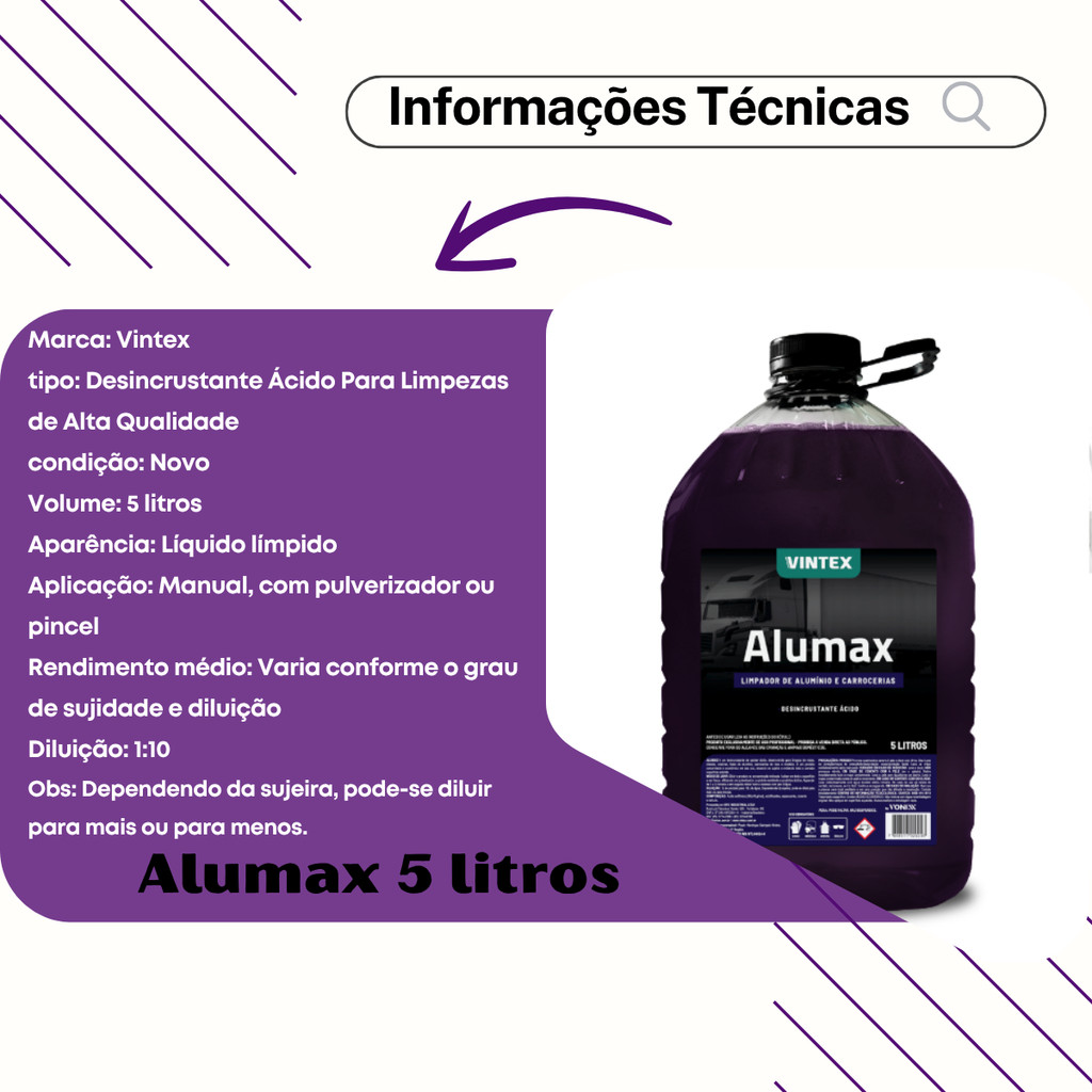DESINCRUSTANTE ÁCIDO CONCENTRADO TIPO ALUMAX 5L VONIXX