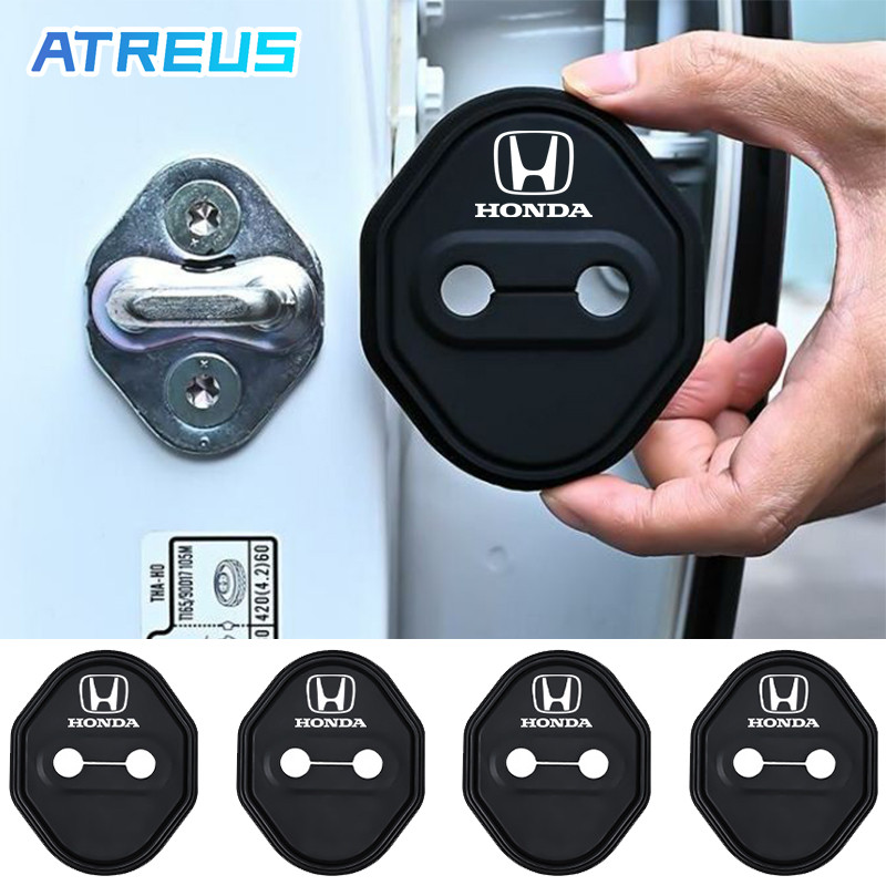 1/4Pçs Para Honda Tampa De Proteção Da Fechadura Da Porta Do Carro Auto Porta Fechadura Capa Anticolisão Acessórios