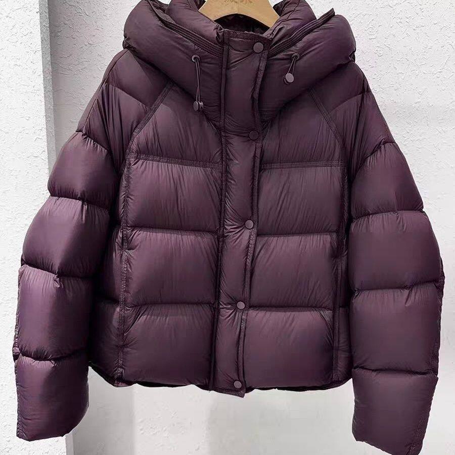 Mulheres Soltas De Algodão Grosso Acolchoado Jaqueta Inverno Com Capuz Curto Casaco Feminino Zíper Parkas Outwear