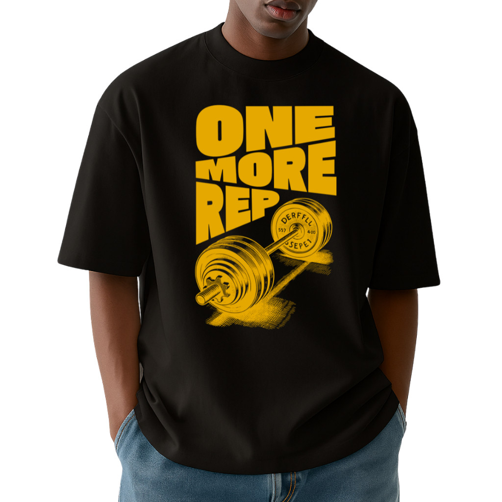 Camiseta Oversized Academia Unissex 100% Algodão "One More Rep" Conforto e Estilo para seu Treino