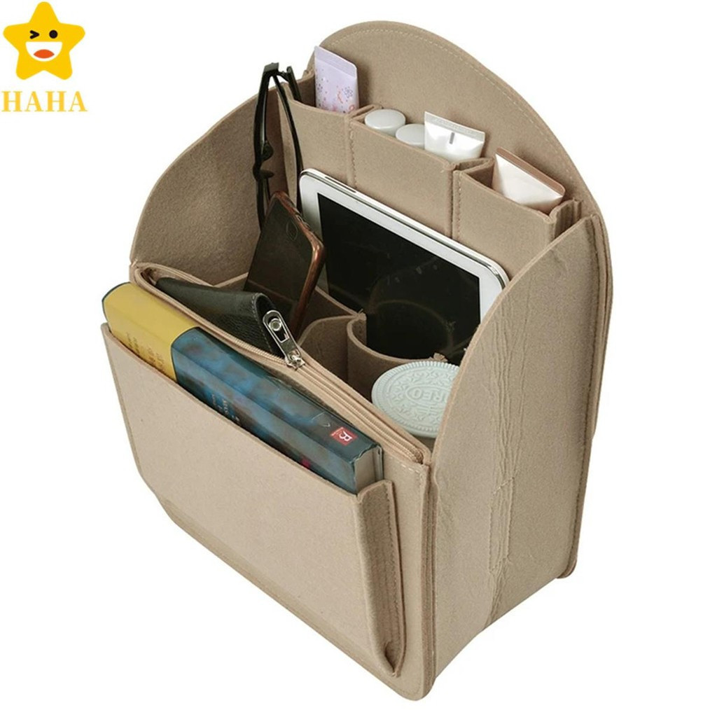 Inserção Organizadora De Mochila Para , Bolsa De Feltro , Divisor De Alta Capacidade Com Zíper , Vários Bolsos , Bolsas