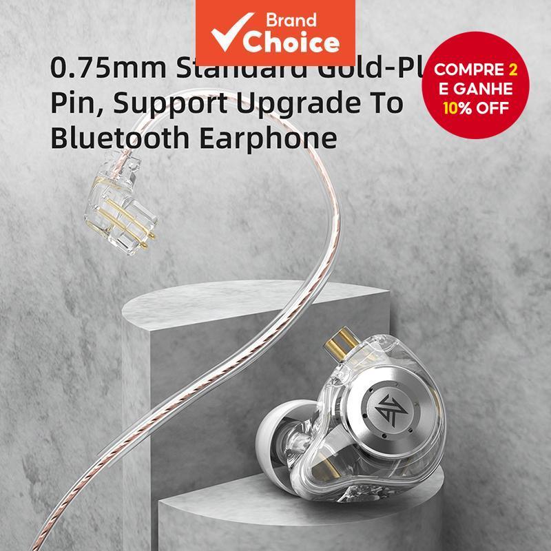 Fones de ouvido KZ EDX Pro com fio de 3,5 mm, fones de ouvido internos TWS sem fio, fones de ouvido estéreo HiFi de em Oferta na Shopee