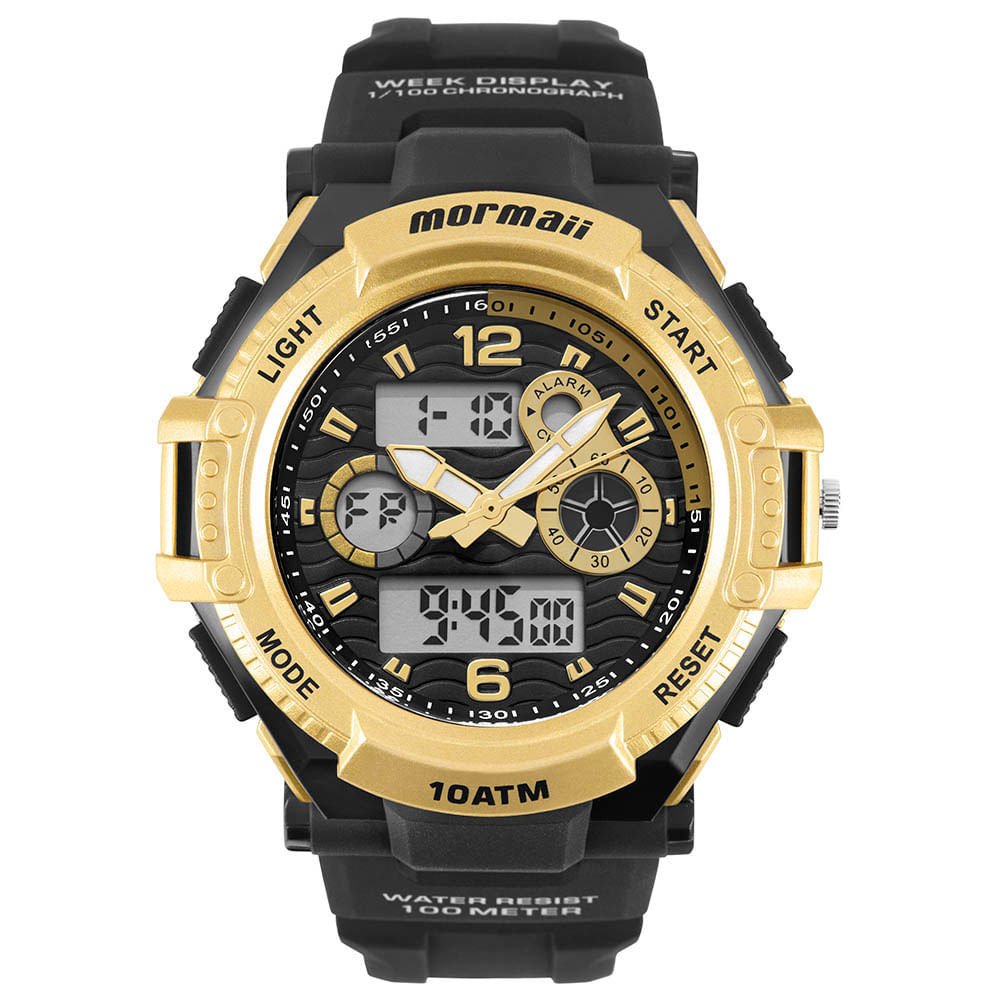 Relógio Mormaii Masculino Action Dourado - MOM8032D/8D