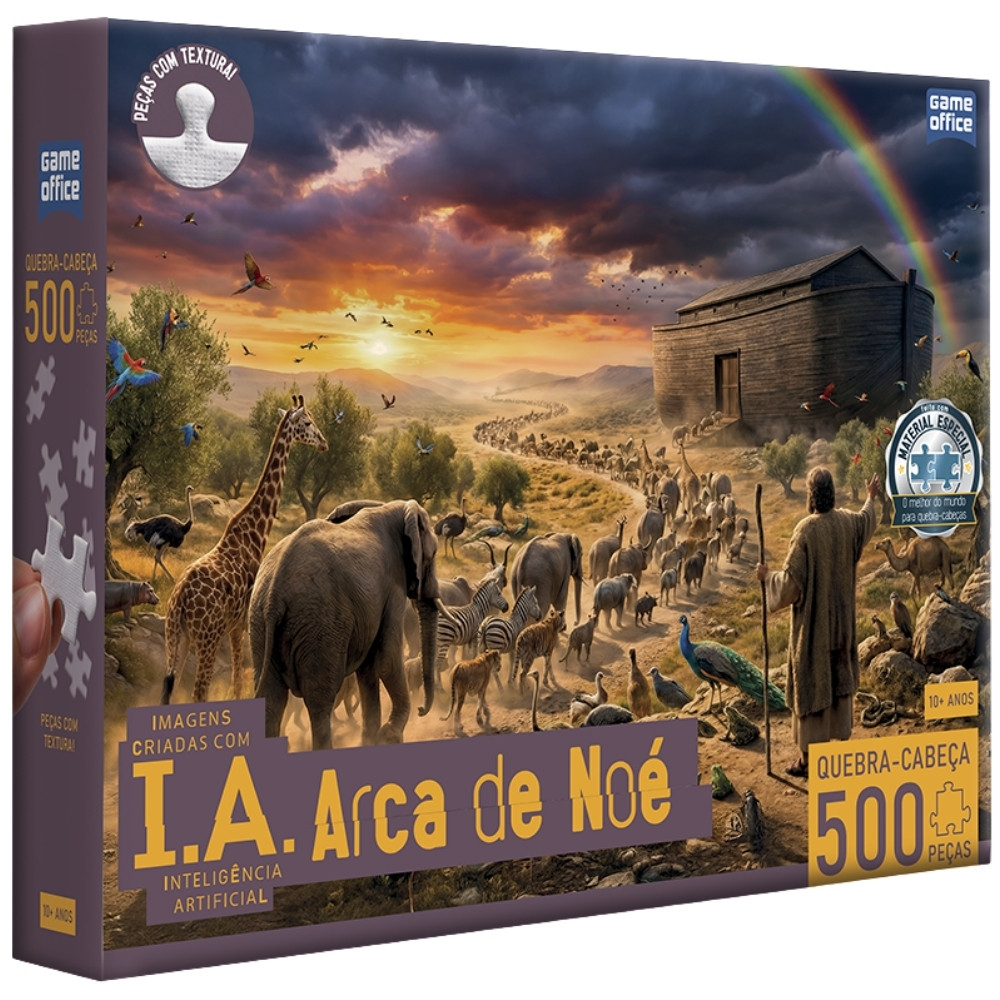 QUEBRA CABEÇA ARCA DE NOÉ 500 PEÇAS TOYSTER PUZZLE PAR ANIMAIS BICHOS BÍBLIA MAR