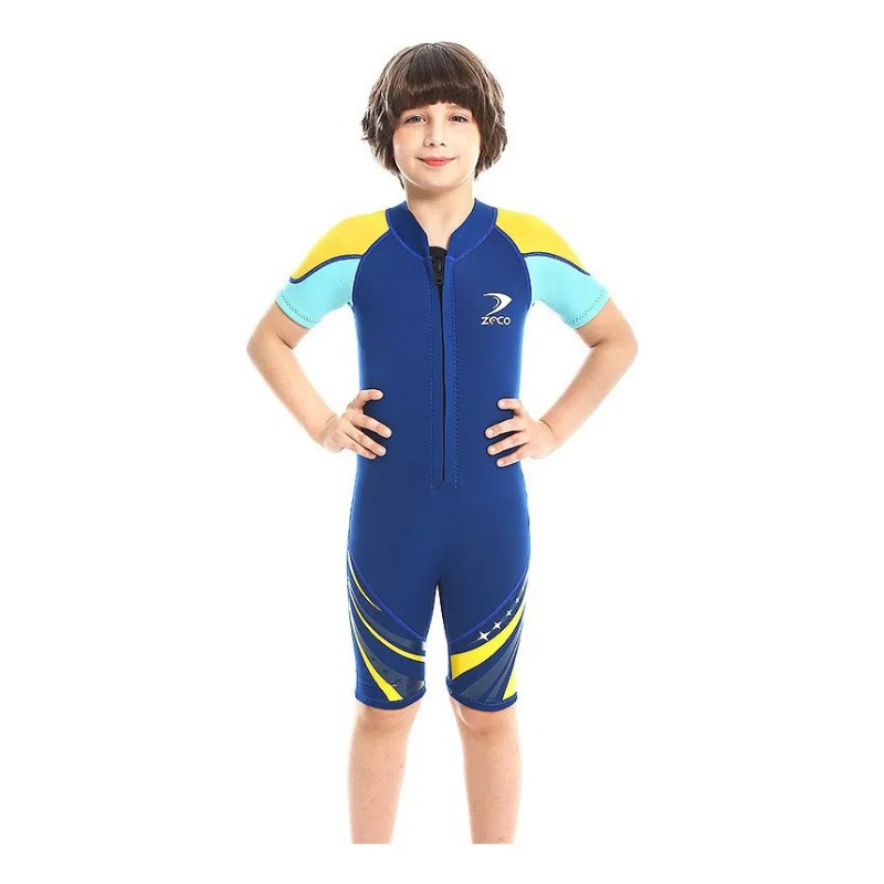 Macacão Infantil Unissex Neoprene 3mm Short John Roupa Borracha Surf Natação Mergulho Piscina Praia ZCCO