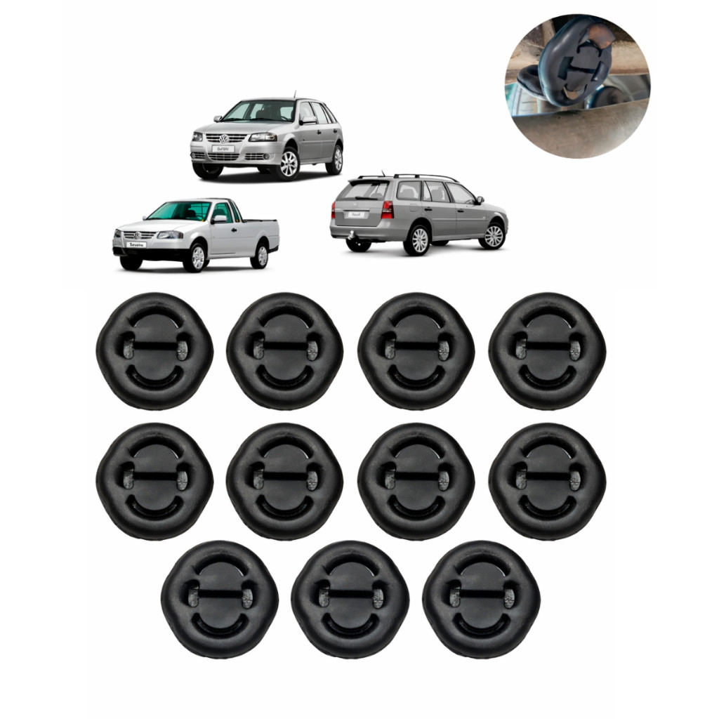 Kit 10 Caverinha Coxim Escapamento Gol G2 G3 G4 (todos) Calço Escape Cano de Descarga