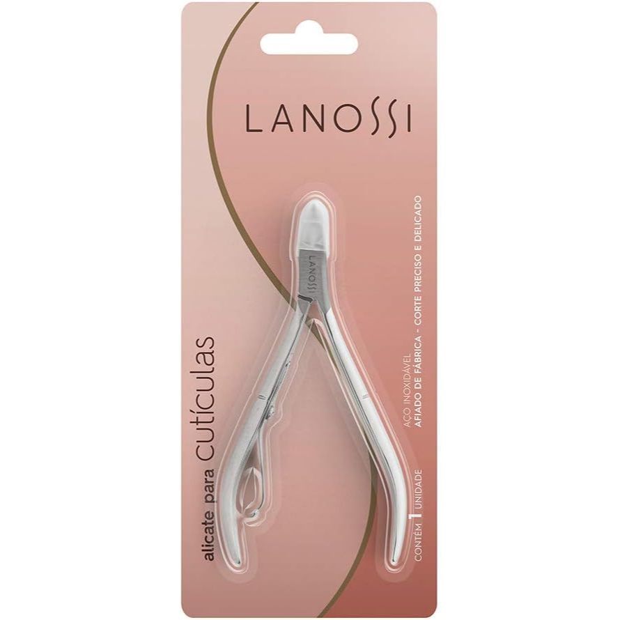 Alicate Para Cutículas Lanossi Aço Inox - Cabo Anatômico, Corte Preciso e Mola Resistente