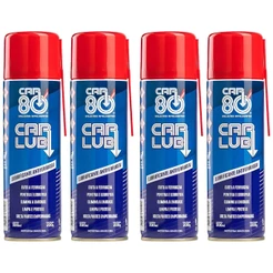 Kit 4 Unidades Car Lub Desengripante Spray 300ml - Lubrificante Antiferrugem Multiuso Ação Rápida