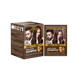 Shampoo Tonalizante Veinira Sem Amônia - Para Cabelo e Barba 10 Sachês de 25ml