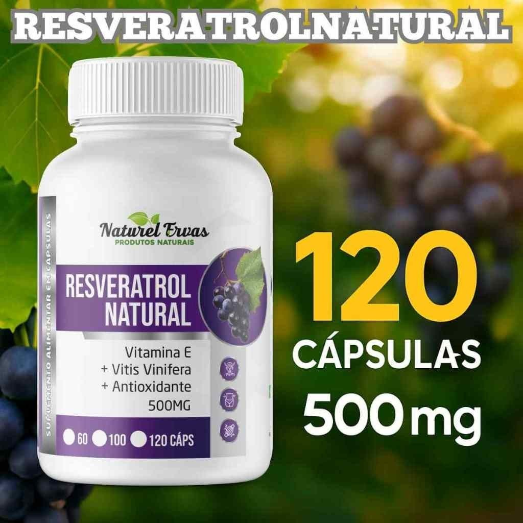 Suplemento resveratrol Natural 120 Cápsulas 500mg